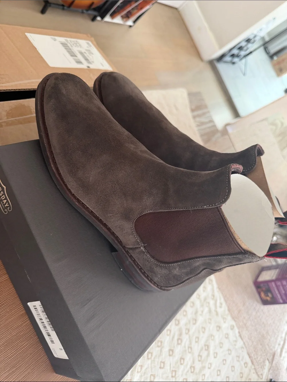Allen Edmonds Dark Brown Suede Chelsea Boots